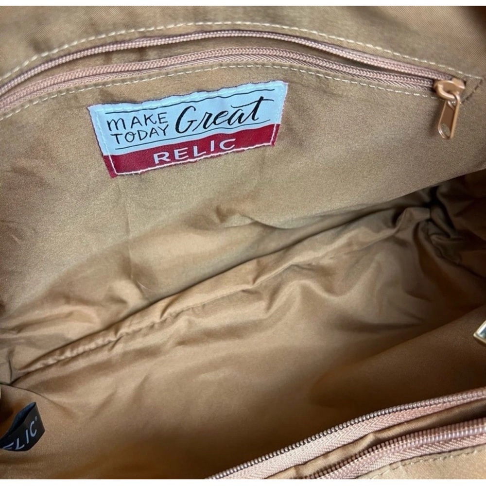 Relic Make Today Great Bag preppyOf Brown Snap Tote Purse Bag - Picture 8 of 11